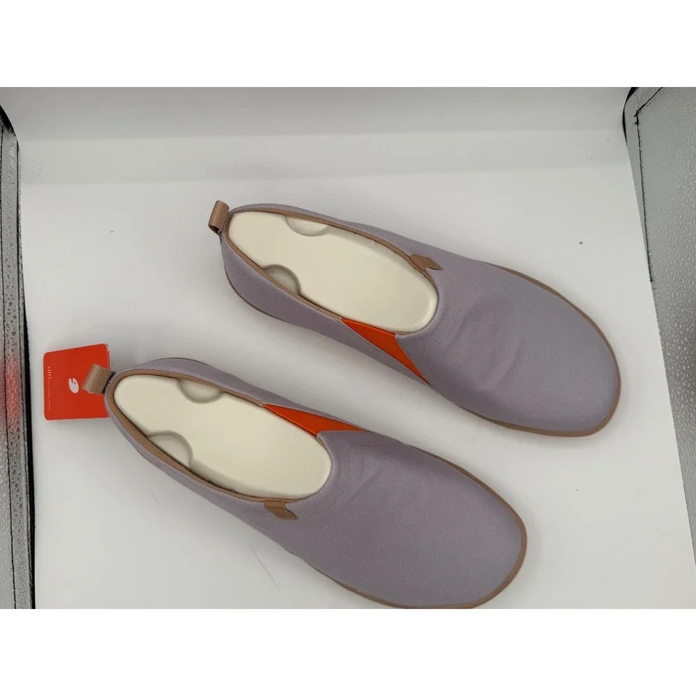 UIN Toledo Mens Lavender Gray Canvas Slip On Travel Shoes‎ Loafers Size 12 NEW